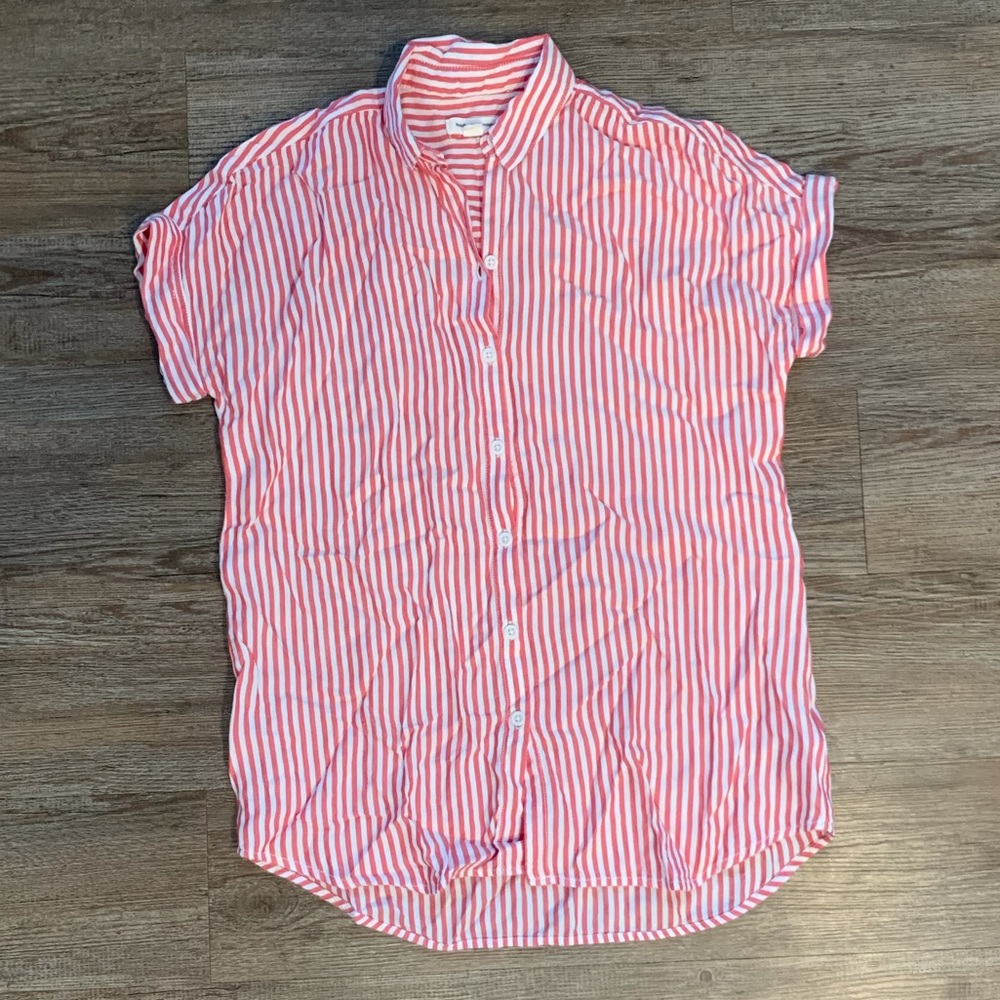 Beach Lunch Lounge Striped Short Sleeve Shirt